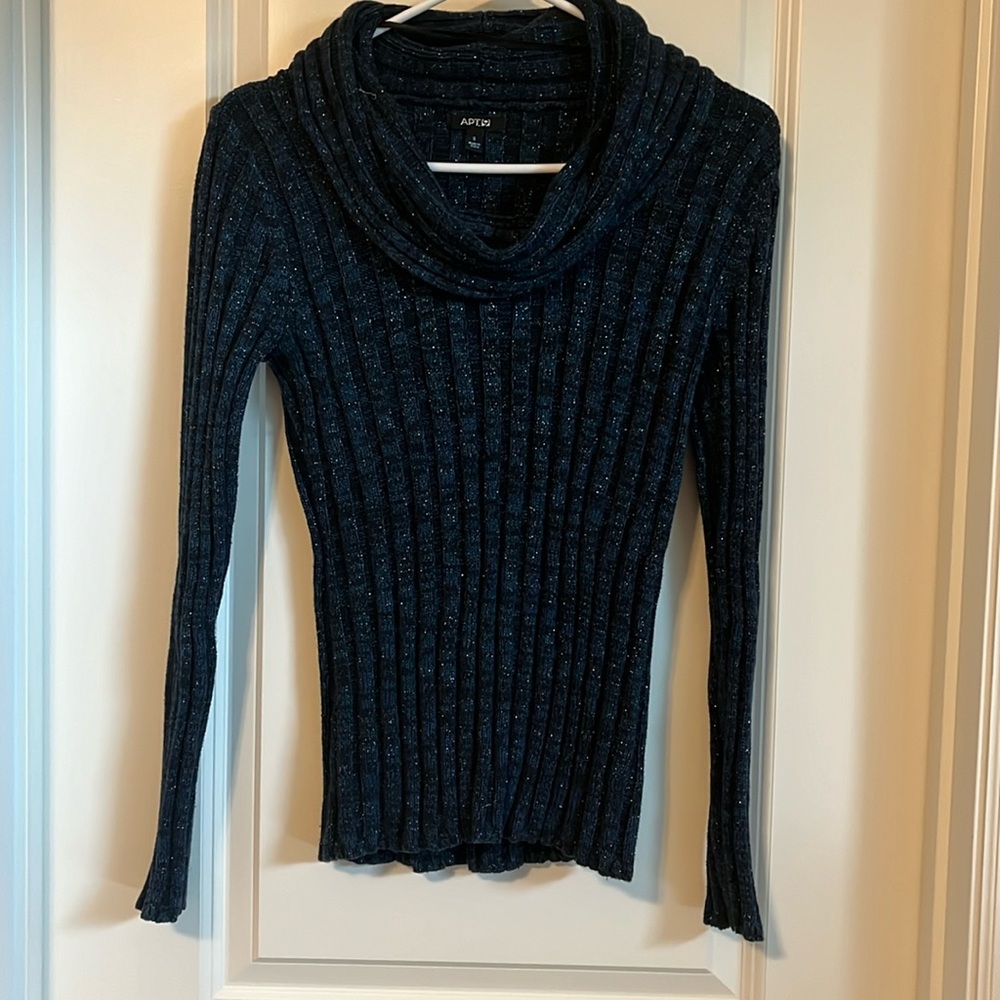 Apt 9 blue and black cowl neck sweater